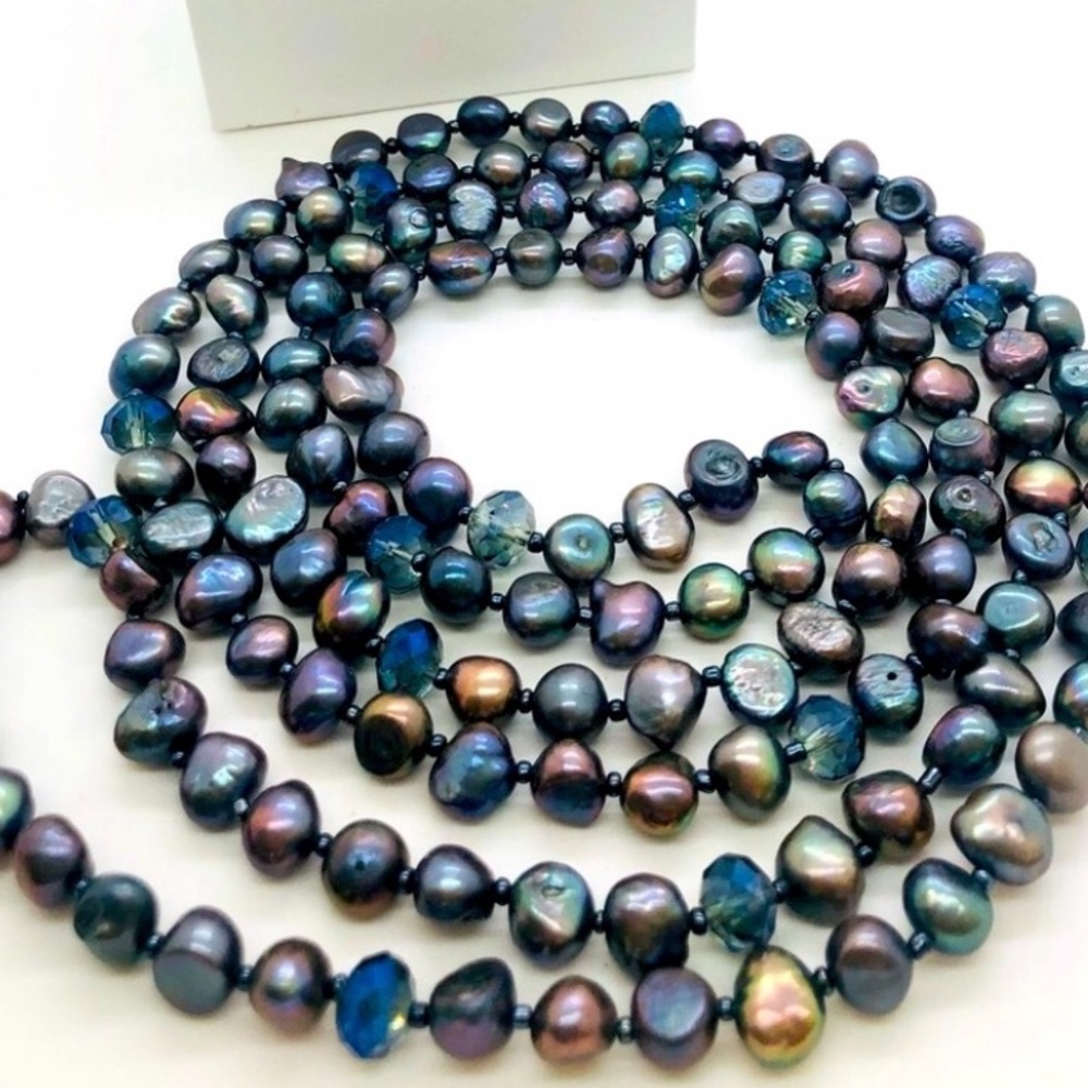 Vintage Peacock Pearl Necklace